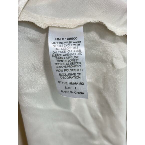 NEW Bed of Roses Women's L Champagne Satin Nightgown Lace Trim Honeymoon - Picture 8 of 8